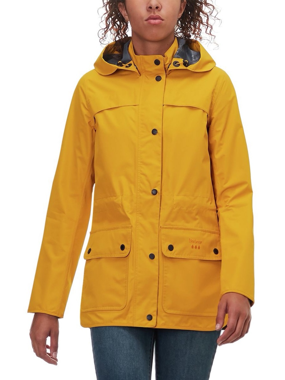 Barbour Yellow Waterproof Hooded Rain Jacket